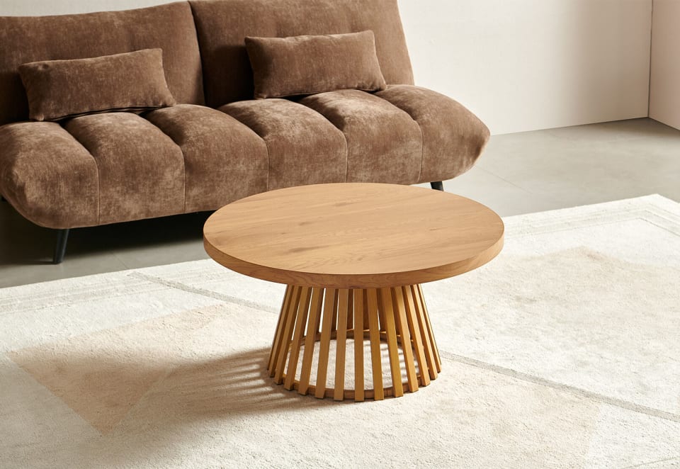 MCGUIRE Oak Round Coffee Table