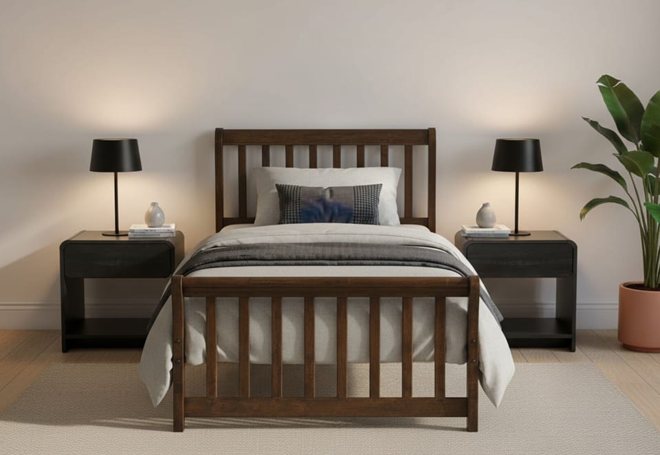 SABADELL Walnut Single Bed