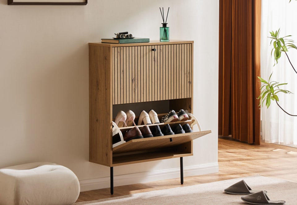 LILIA 2 Drawer Shoe Cabinet