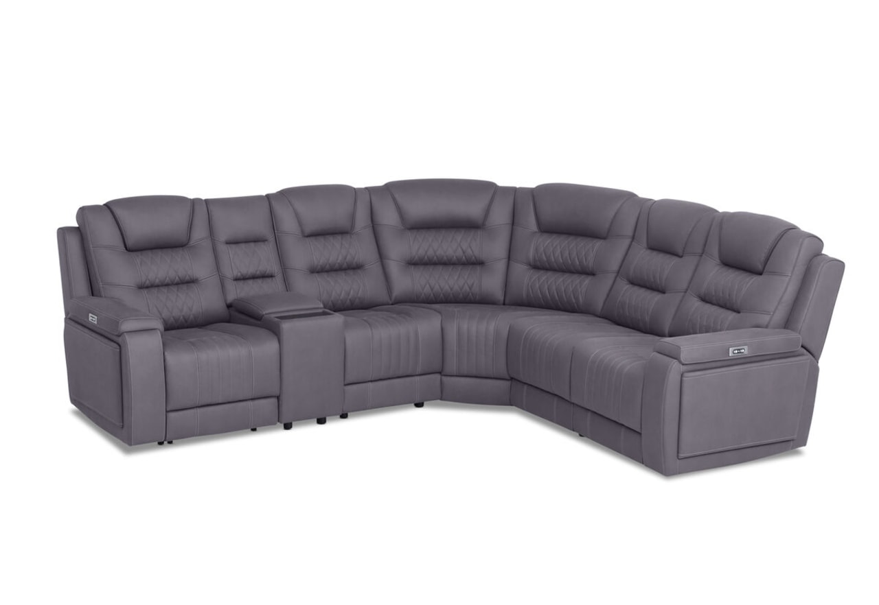 AGASSI FABRIC 5 Seater Corner Lounge with 1 Console – image 1 of 6