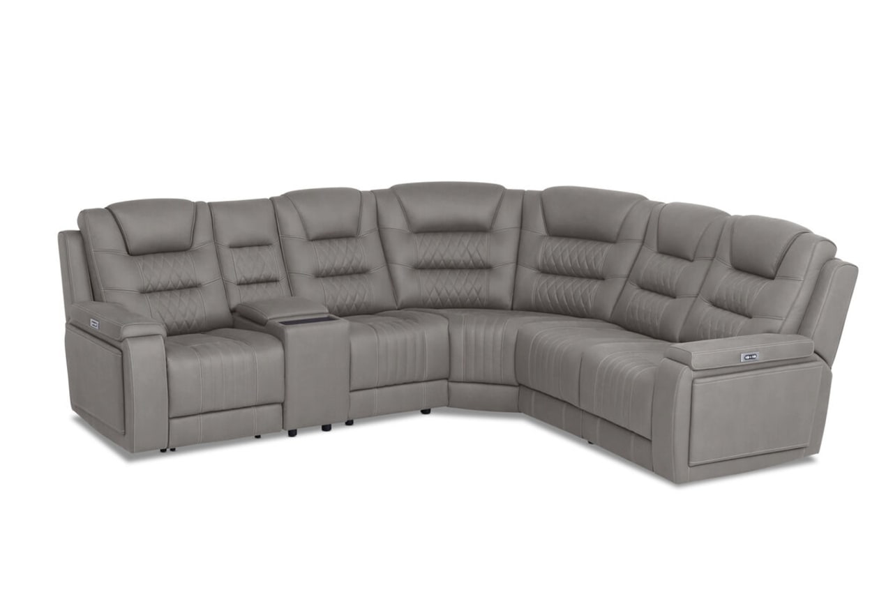 AGASSI FABRIC 5 Seater Corner Lounge with 1 Console – image 1 of 6