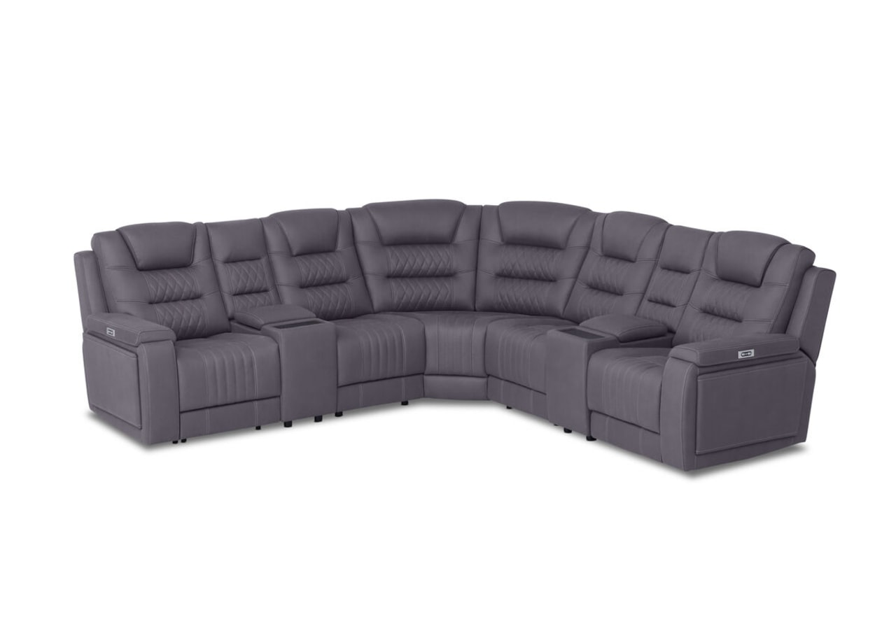 AGASSI FABRIC 5 Seater Corner Lounge with 2 Consoles – image 1 of 6