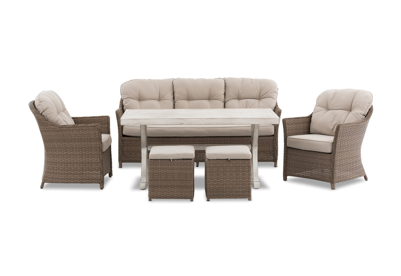 MIAMI 6 Piece Outdoor Lounge Dining Setting – image 3 of 12