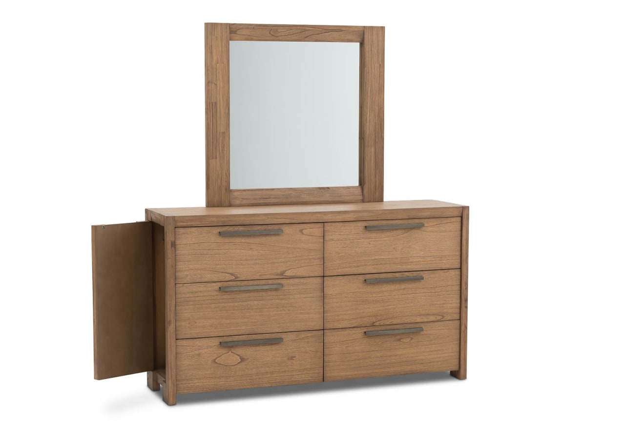 ROMULUS 6 Drawer Dresser with Mirror – image 3 of 11