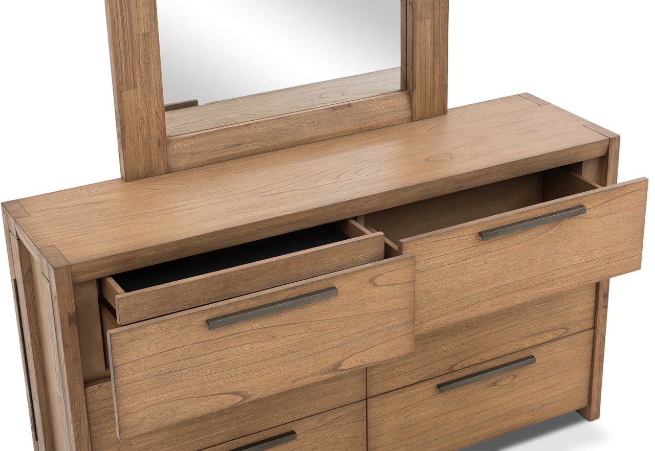 ROMULUS 6 Drawer Dresser with Mirror – image 7 of 11