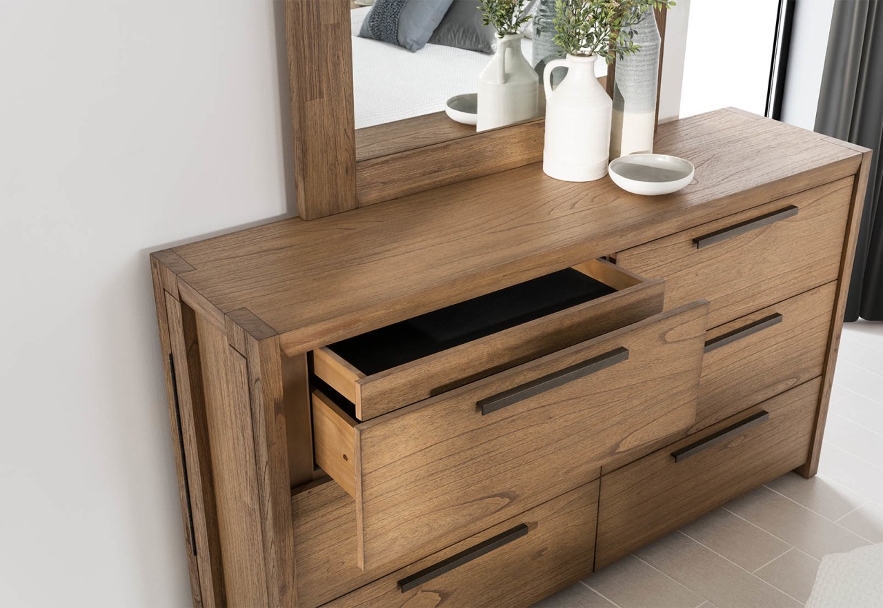 ROMULUS 6 Drawer Dresser with Mirror – image 10 of 11