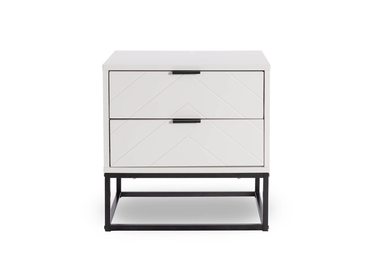 HARDING White 2 Drawer Bedside – image 2 of 5