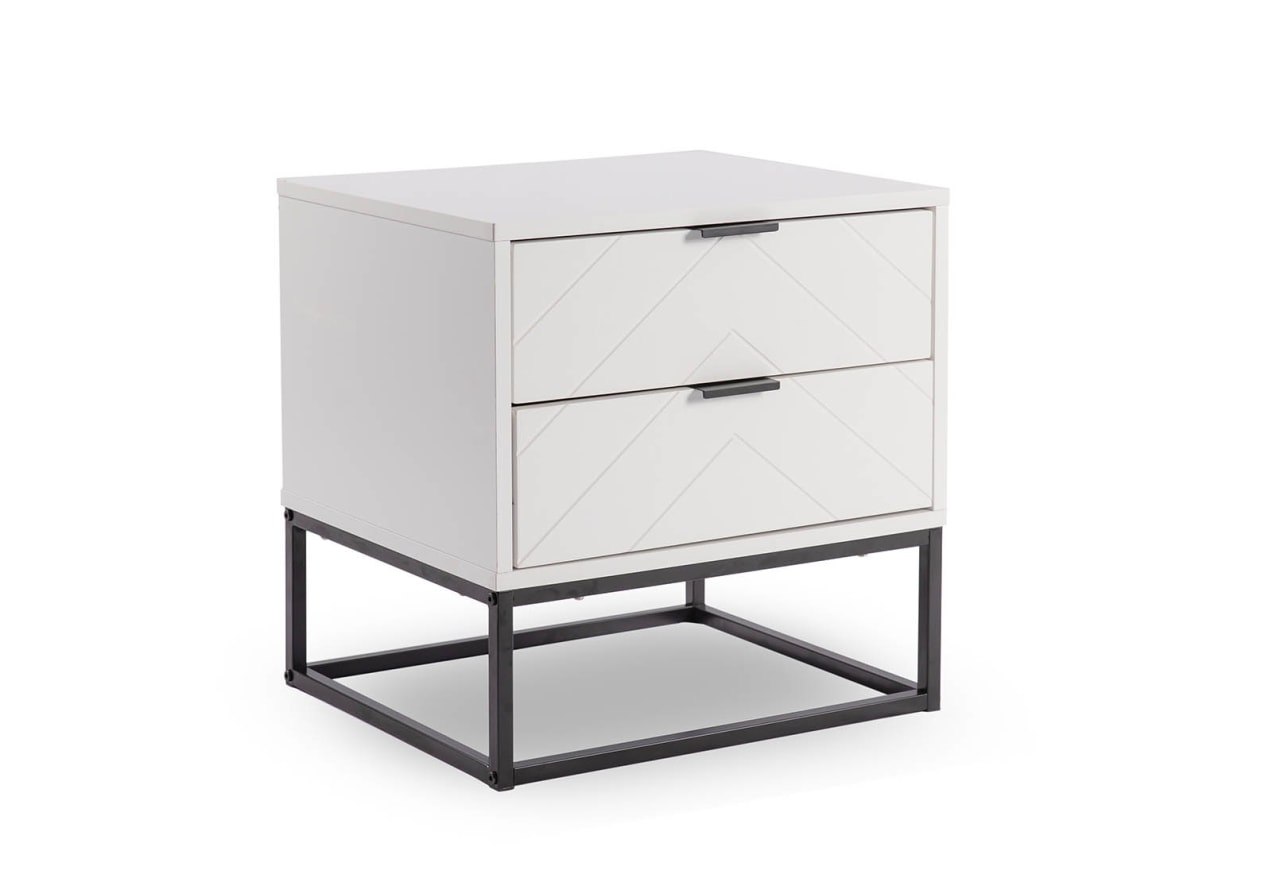 HARDING White 2 Drawer Bedside – image 3 of 5