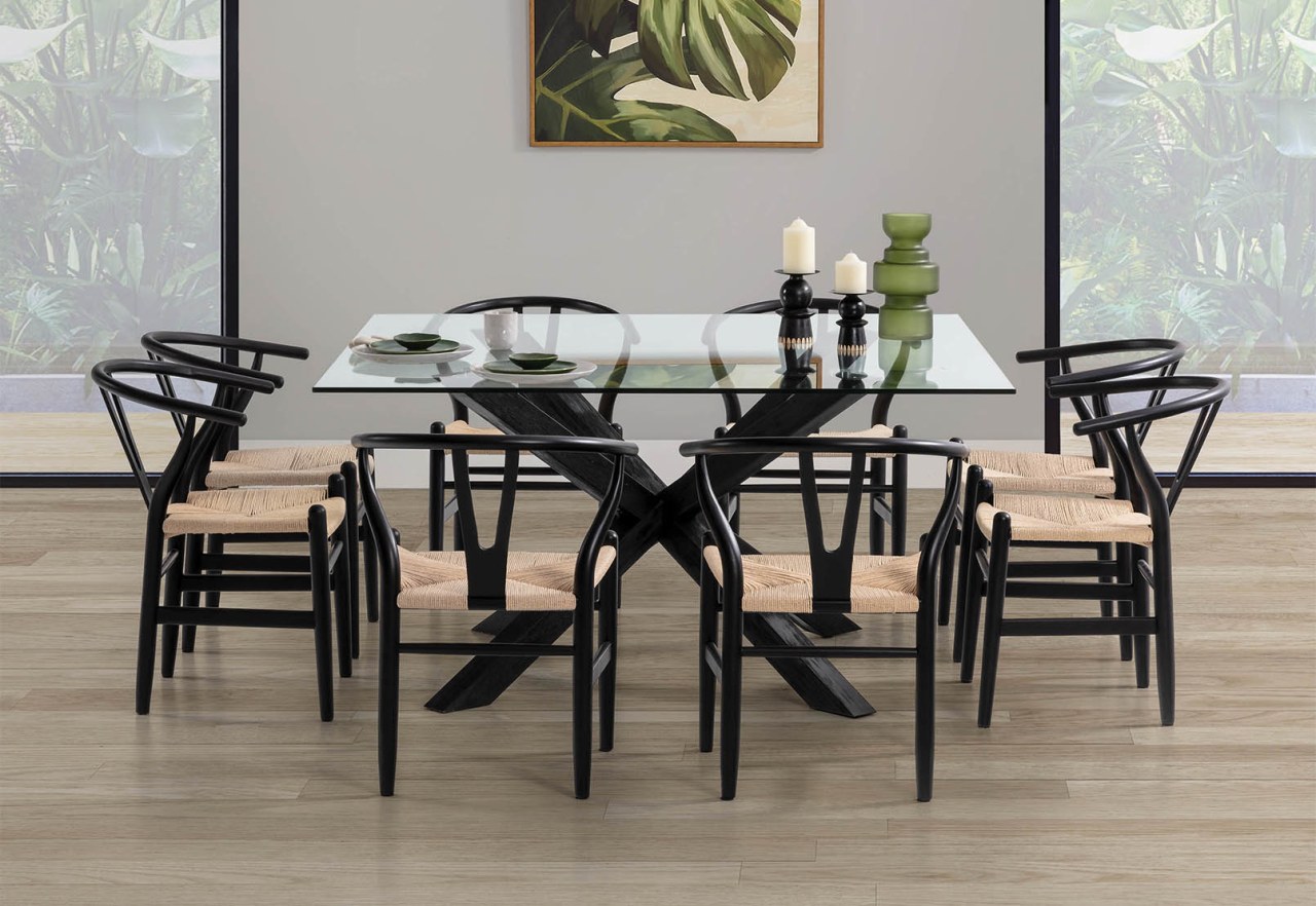 PROMENADE Square Glass Top Dining Table – image 5 of 8