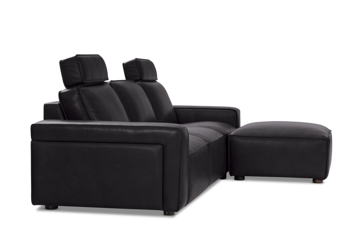 BARTELLE LEATHER 3.5 Seater Sofa with Ottoman. – image 4 of 11