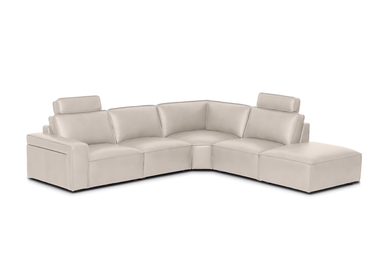 BARTELLE LEATHER 5 Piece RHF Corner Chaise. – image 2 of 4