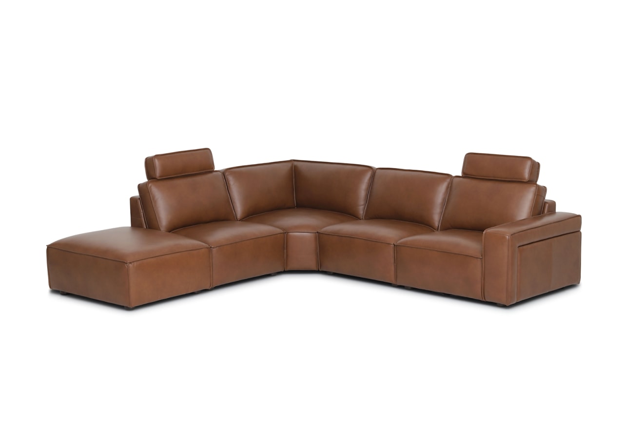 BARTELLE LEATHER 5 Piece LHF Corner Chaise – image 2 of 4