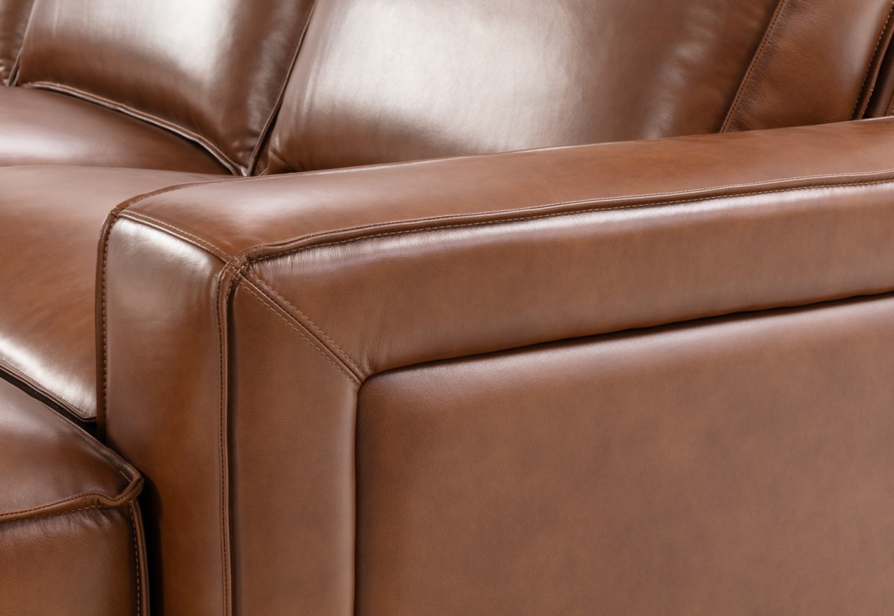 BARTELLE LEATHER 3.5 Seater Sofa with Ottoman – image 9 of 13