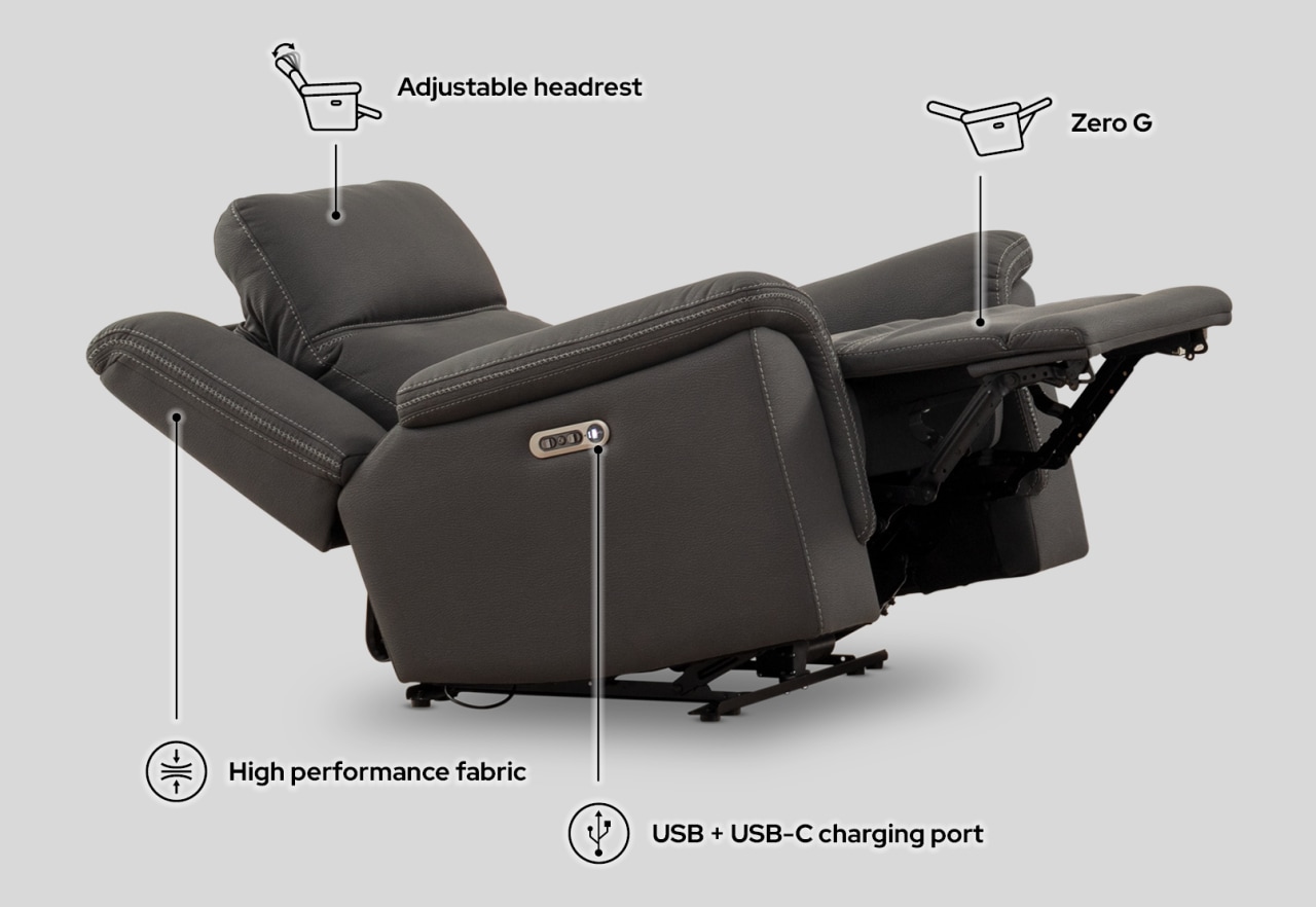 WOLFGANG FABRIC 2.5 Seater Electric Recliner – image 23 of 27