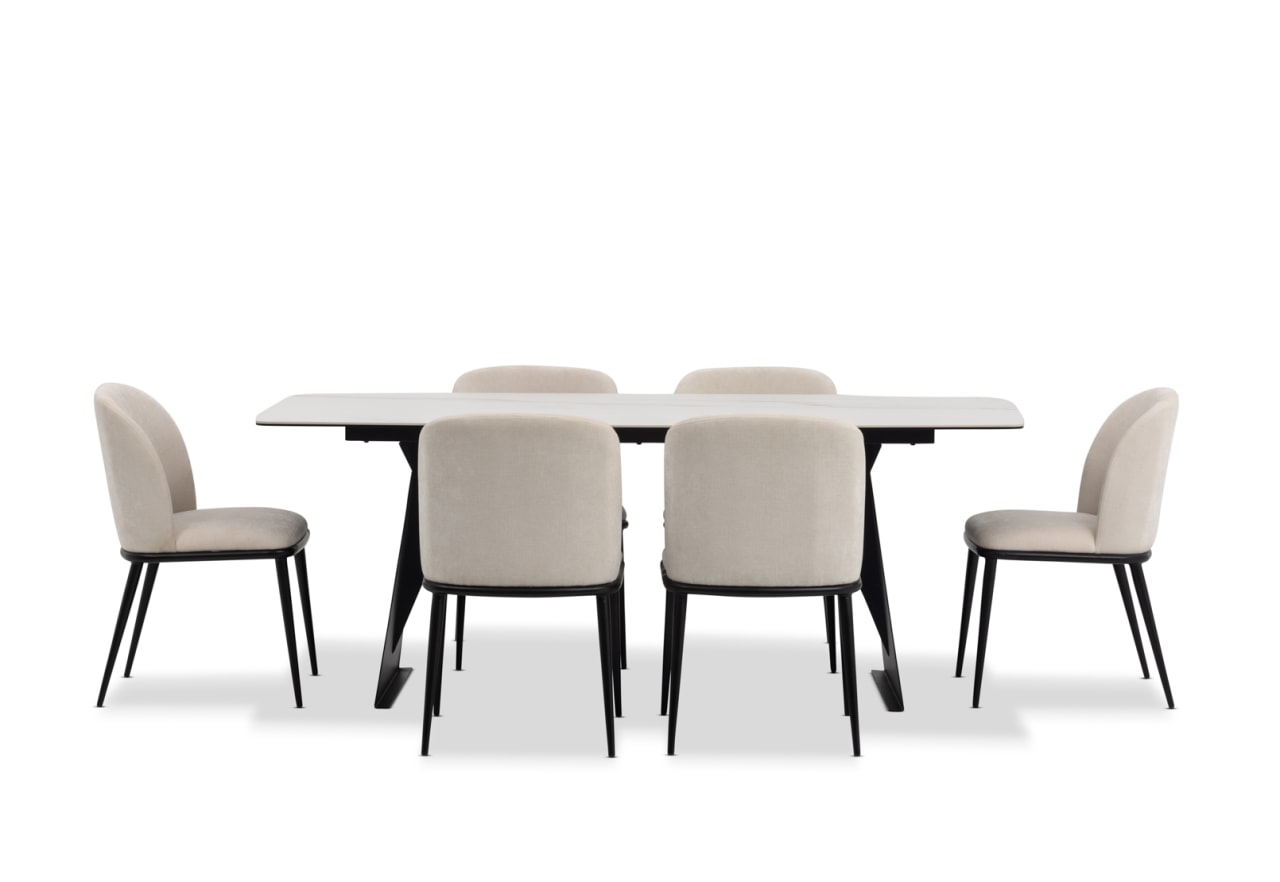 MACKINLEY 7 Piece Dining Suite with Cedric Dining Chairs – image 1 of 10