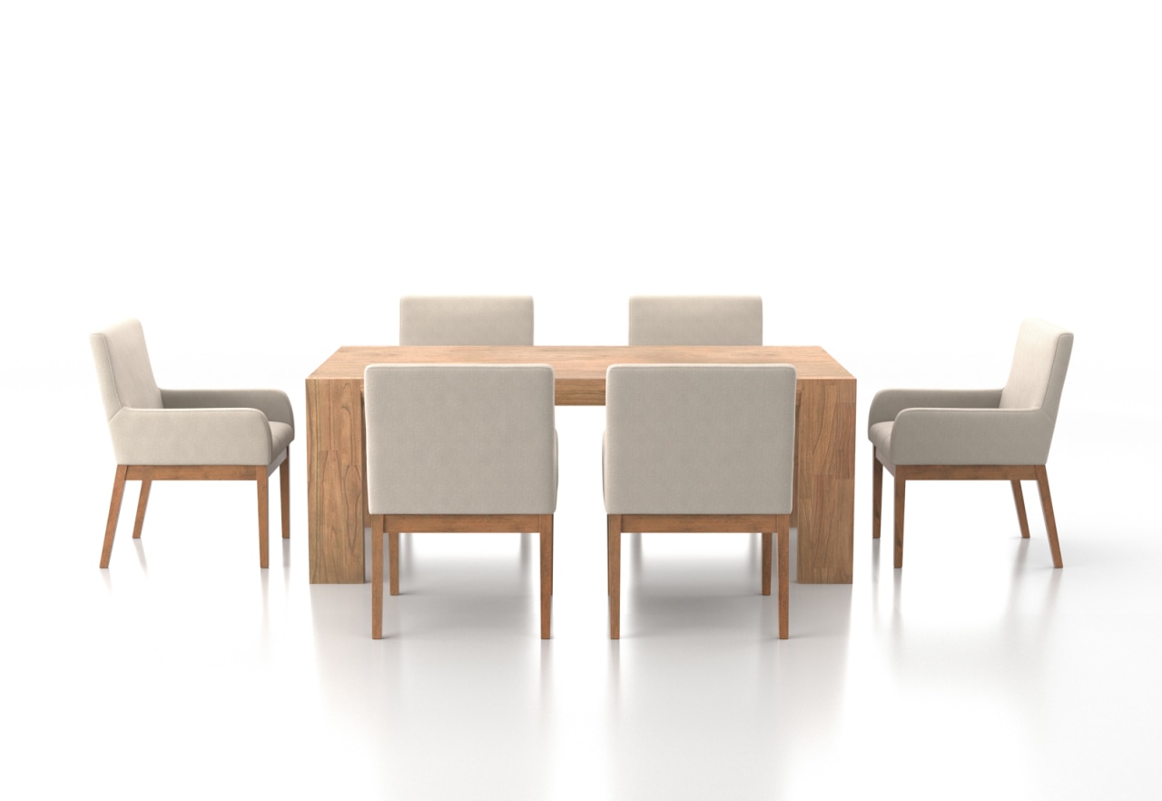 ROMULUS 7 Piece Dining Suite with Lazarus Dining Chairs – image 1 of 2