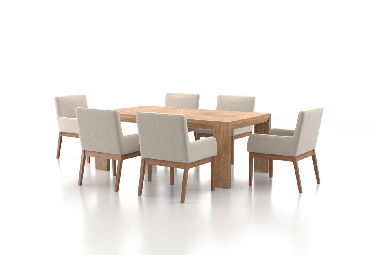 ROMULUS 7 Piece Dining Suite with Lazarus Dining Chairs – image 2 of 2