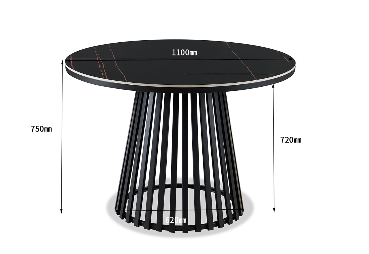 MCGUIRE Black 1100 Round Dining Table – image 4 of 5