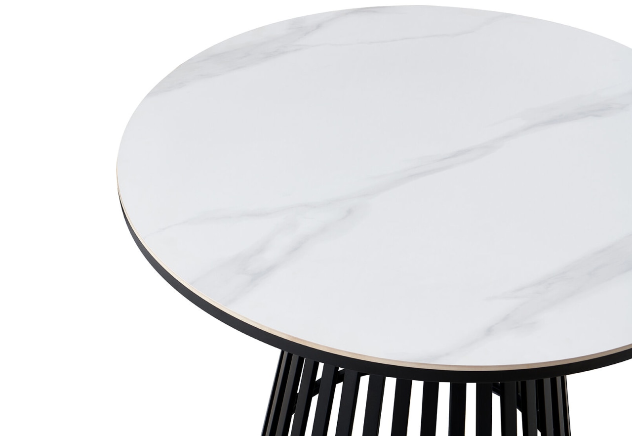 MCGUIRE White/Black 1100 Round Dining Table – image 3 of 5