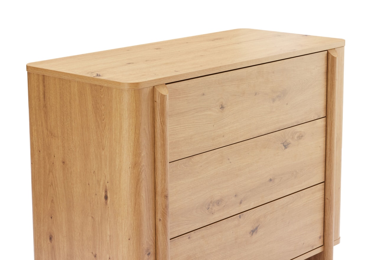 FONDI 3 Drawer Low Tall Chest – image 6 of 8
