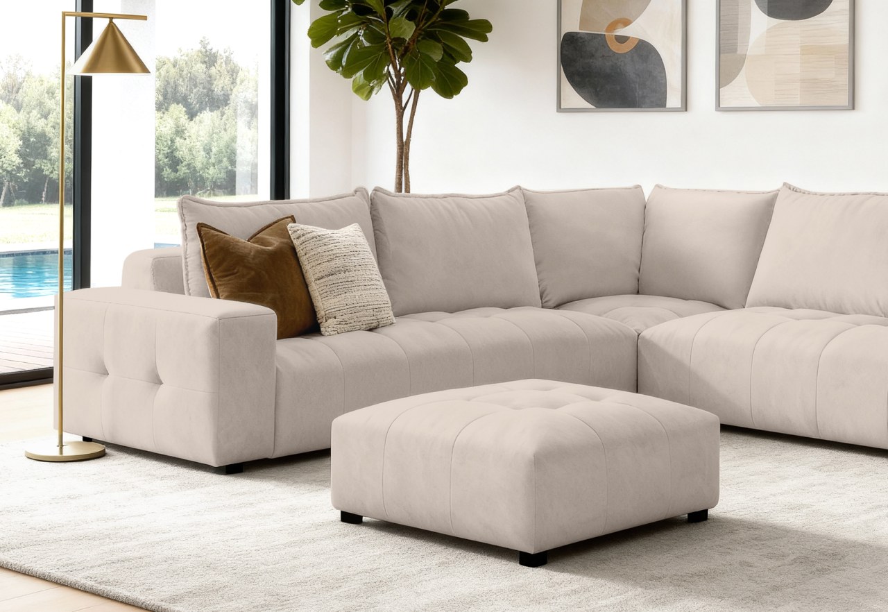 MAGNAR FABRIC 5 Seater Corner Lounge with Ottoman – image 8 of 8