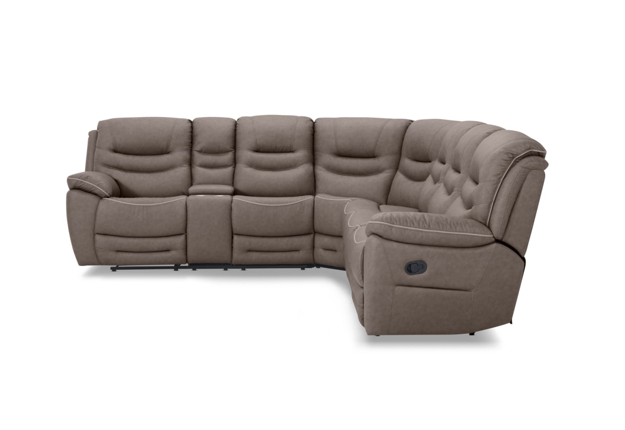 FEDERER FABRIC 6 Seater Corner Lounge with  Console – image 8 of 12