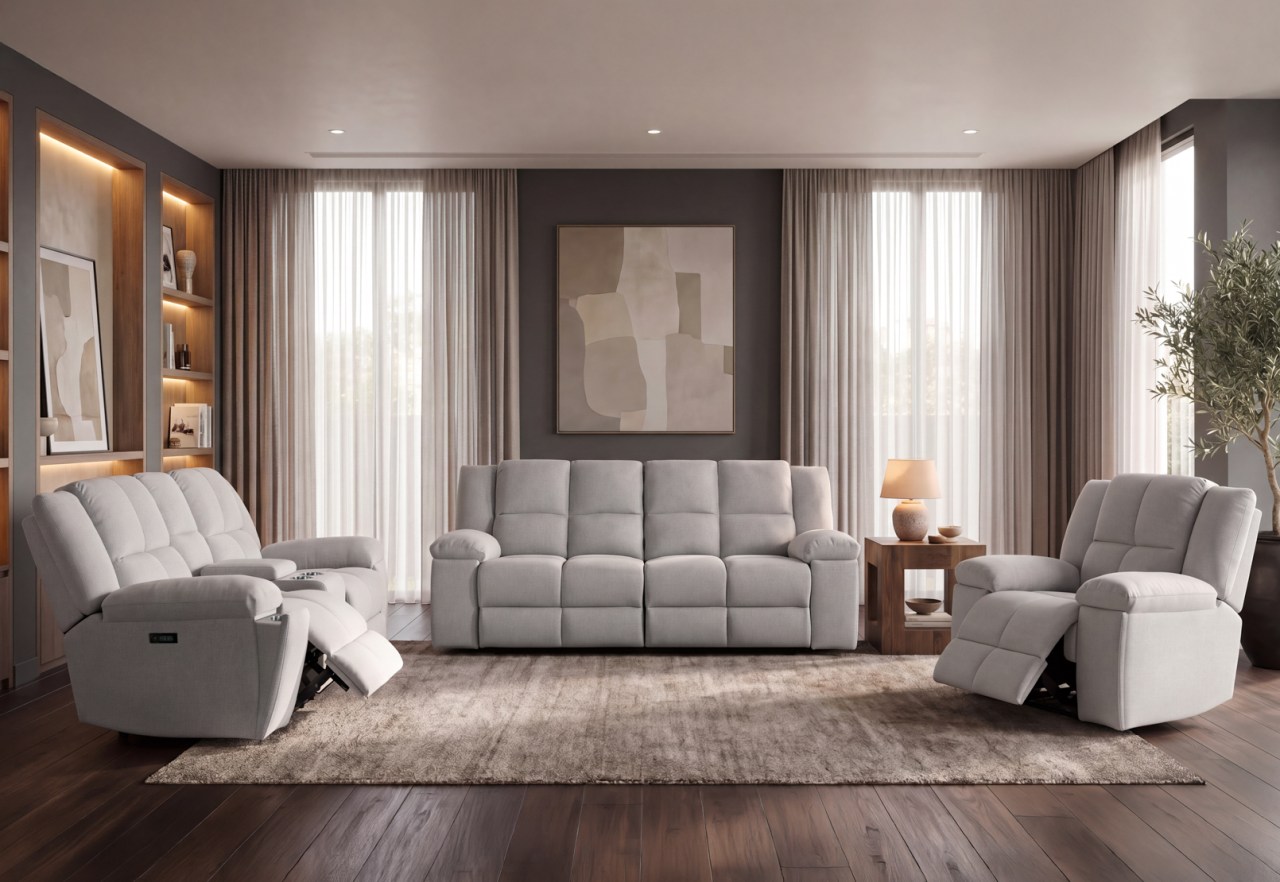 KRAVITZ FABRIC 2 Seater with Electric Recliners and Console – image 10 of 10