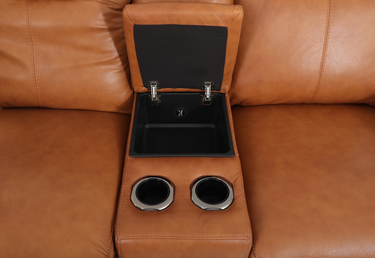 MATIAS LEATHER 2 Seater Electric Recliners with Console – image 10 of 12