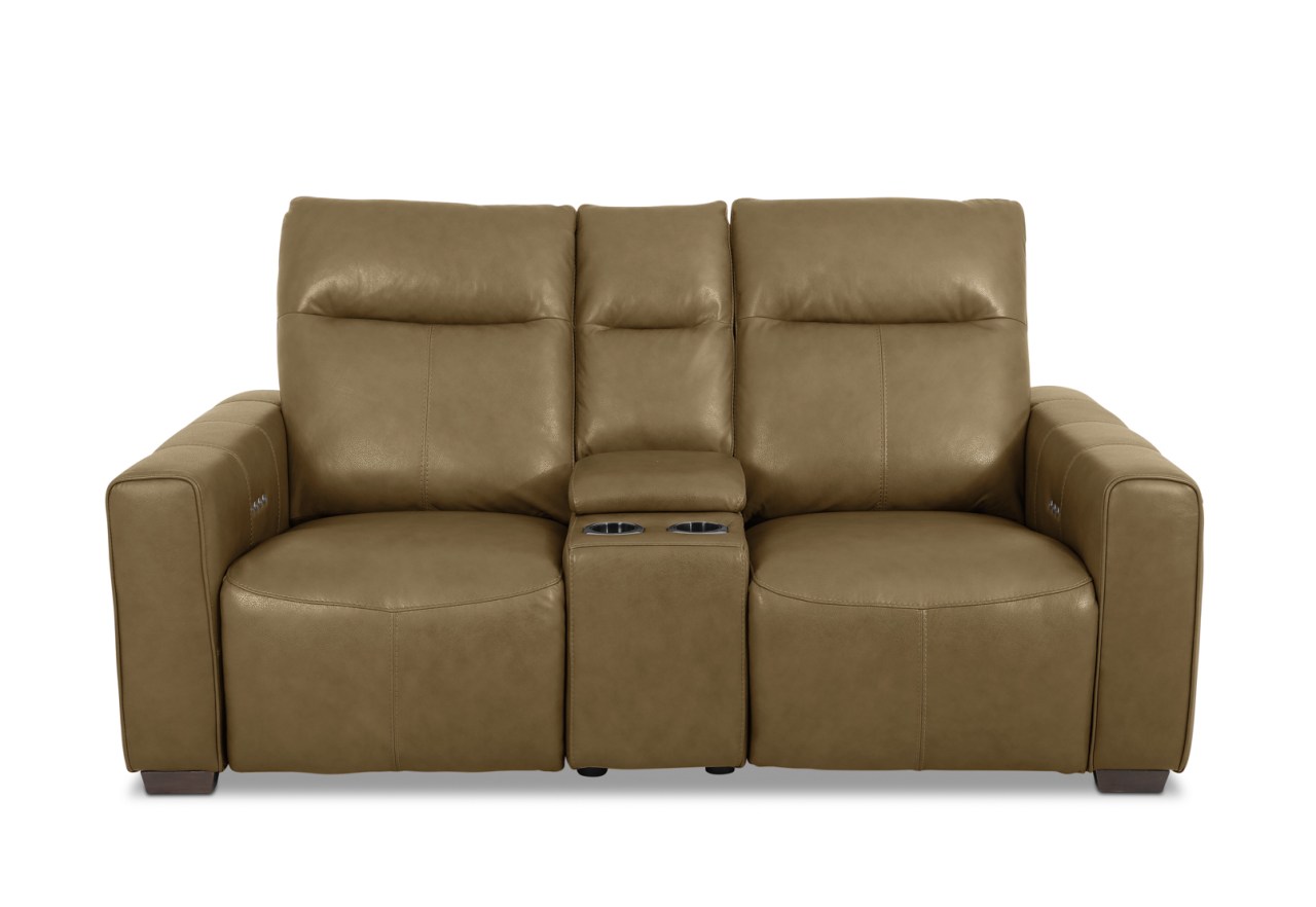 MATIAS LEATHER 2 Seater Electric Recliners with Console – image 1 of 10