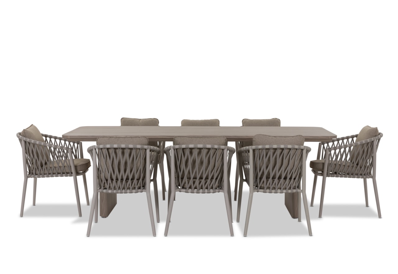 SEABROOK 9 Piece Outdoor Dining Setting with Anguilla Chairs – image 2 of 8