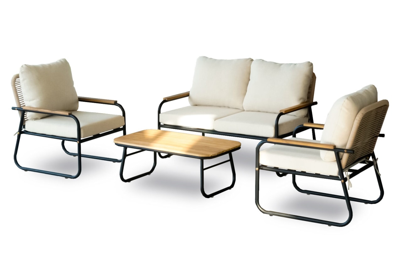 CERVANTES 4 PIECE OUTDOOR LOUNGE SETTING – image 3 of 9