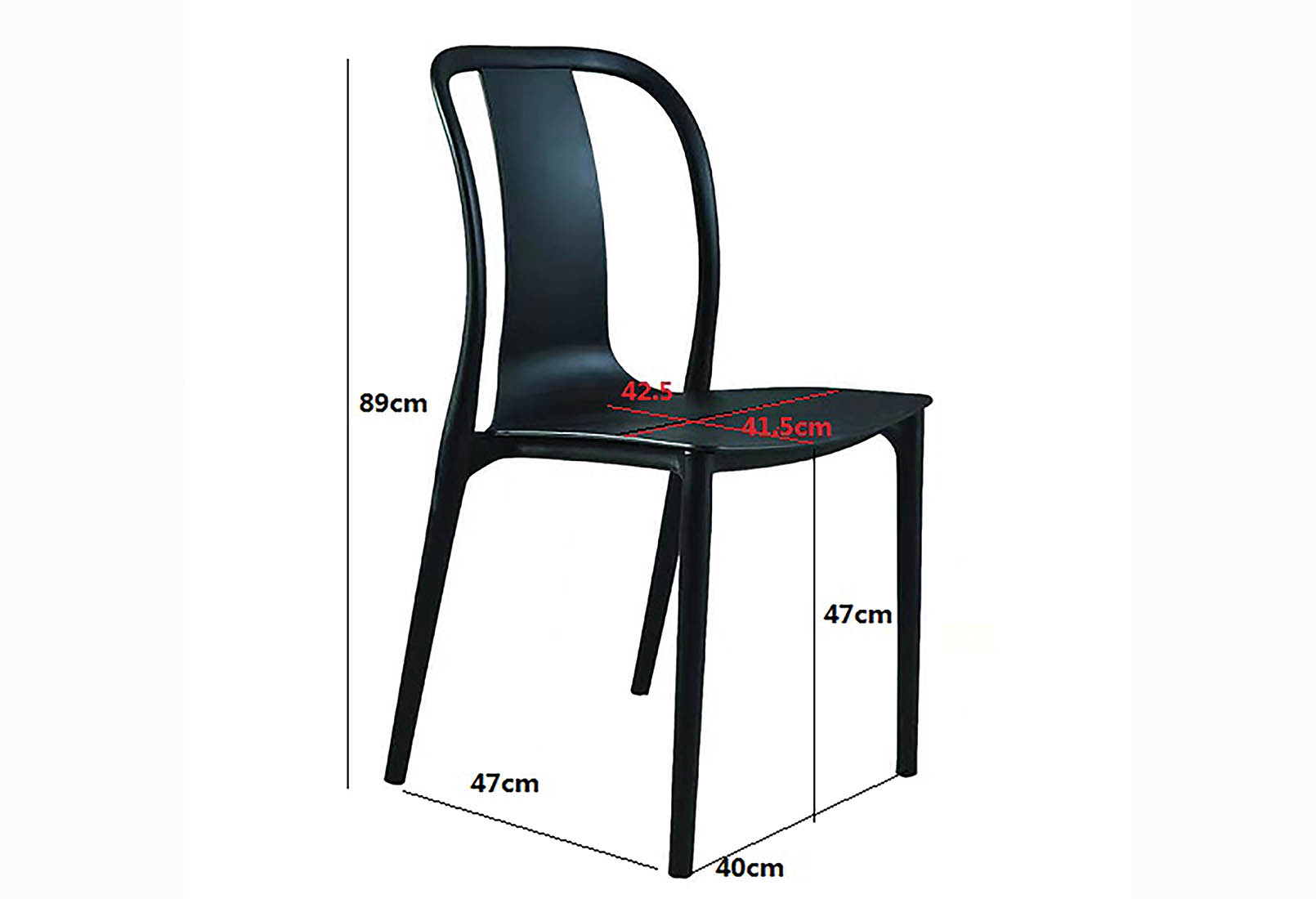 VON TIKI Black Outdoor Dining Chair – image 4 of 4