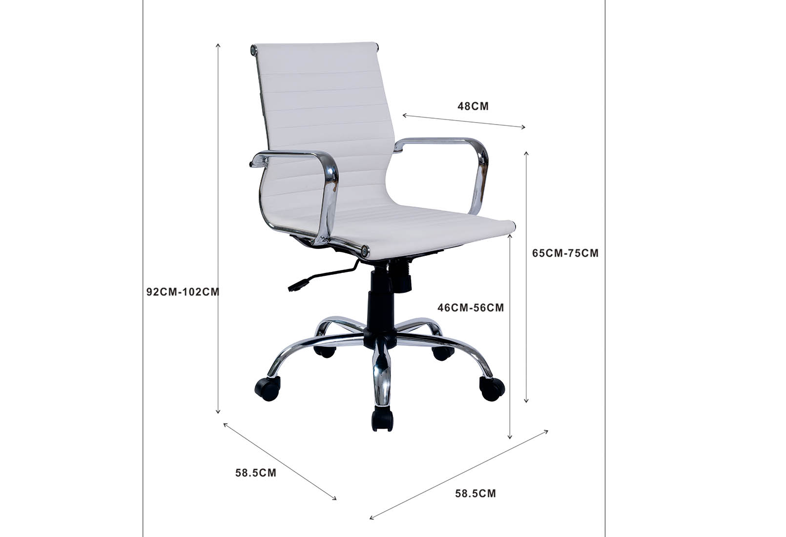 ACONITE White Office Chair – image 6 of 6
