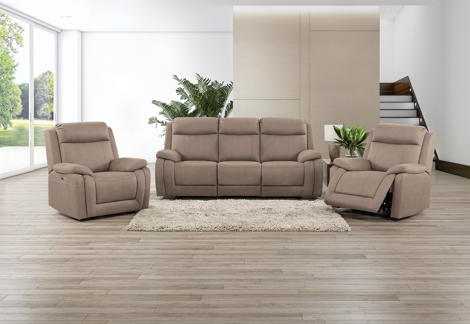 SAN MARCO Fabric 3 Piece Recliner Suite – image 1 of 3