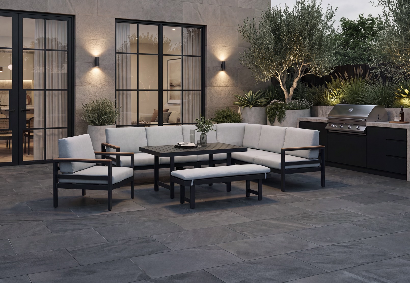 MORNINGTON Outdoor Lounge Dining Setting. – image 1 of 12
