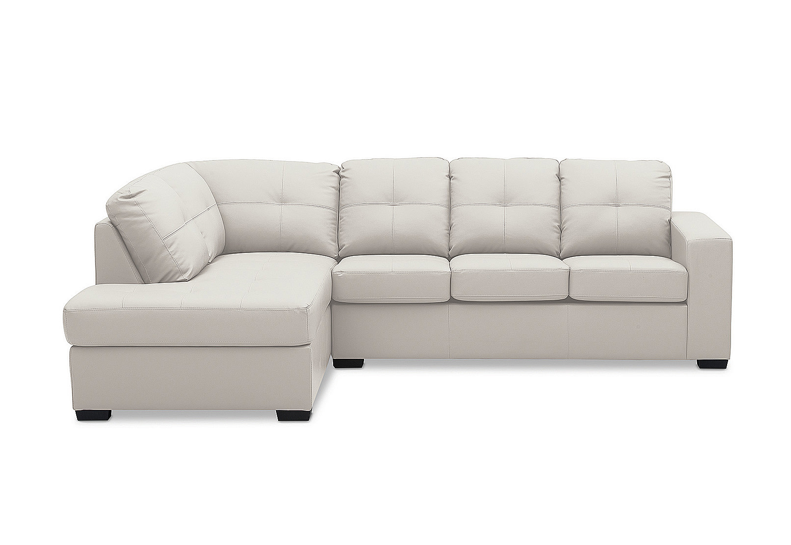 DIAMOND Leather-Look Left-Hand Facing Corner Chaise with Sofa Bed – image 3 of 5