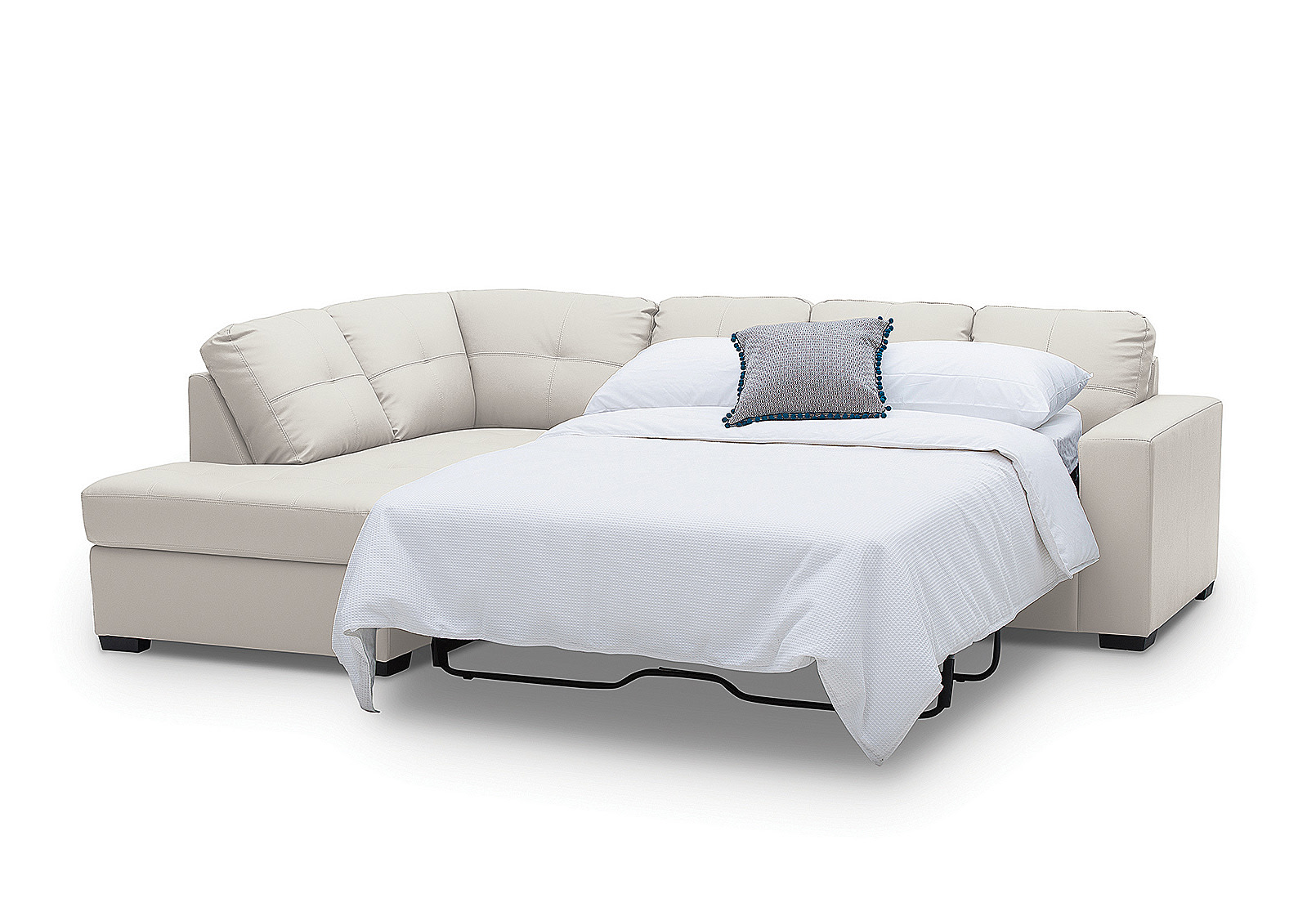 DIAMOND Leather-Look Left-Hand Facing Corner Chaise with Sofa Bed – image 4 of 5