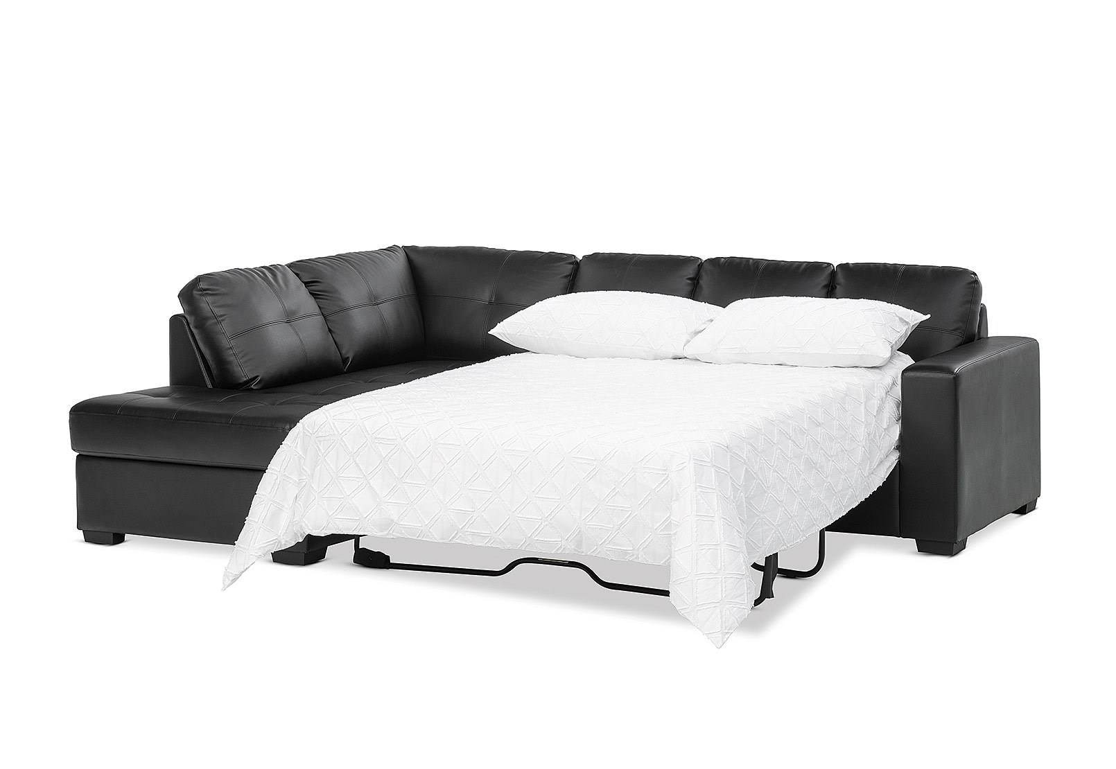 DIAMOND Leather-Look Left-Hand Facing Corner Chaise with Sofa Bed – image 7 of 10
