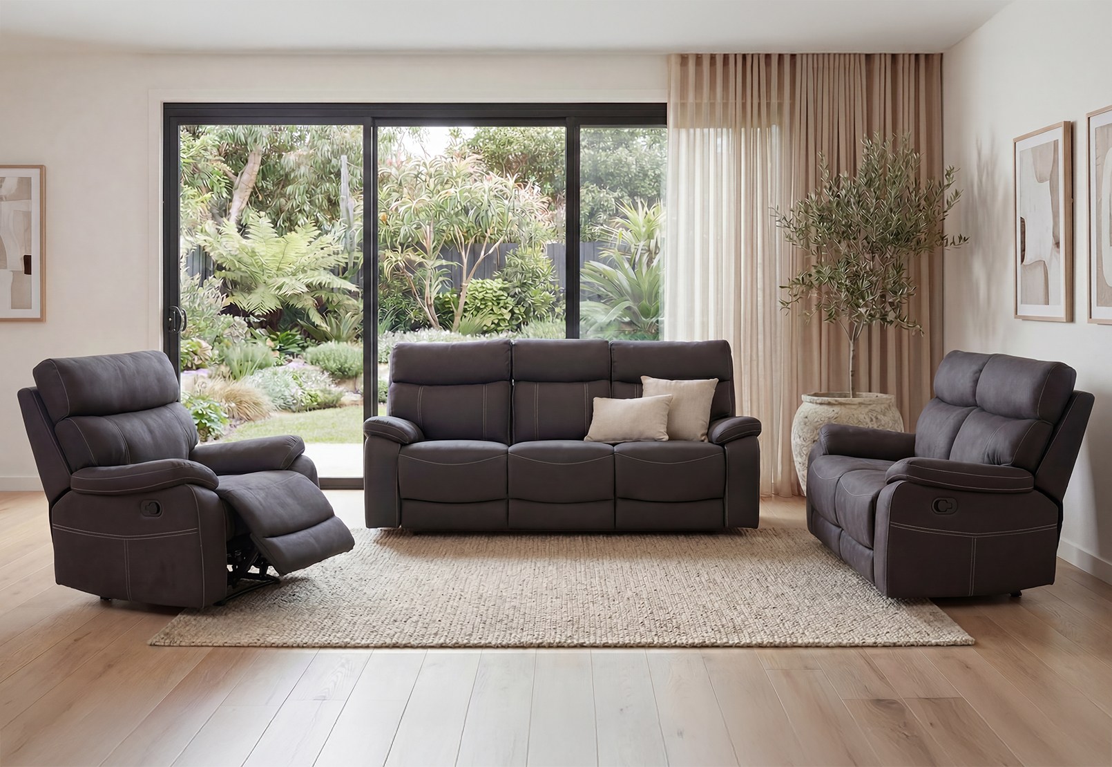 ALFRED Fabric 2 Seater with Inbuilt Recliners – image 9 of 9