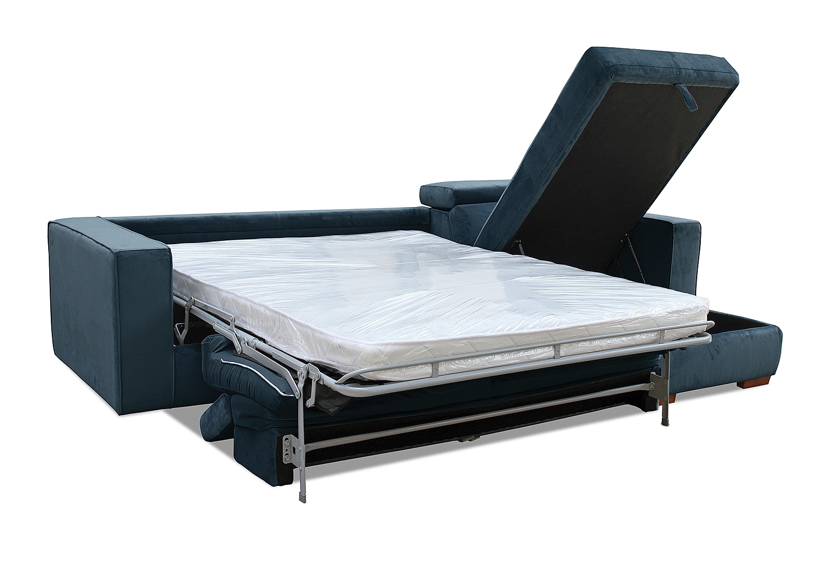 ANGUS VELVET RHF 3 Seater Chs with Sof/Bed (Fab) (2Ctn) – image 3 of 3