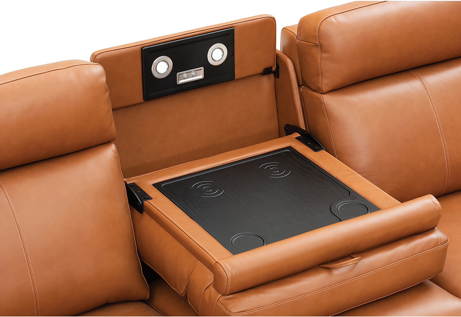 ARISTOTLE Leather 3 Seater Sofa with 2 Inbuilt Electric Recliners – image 17 of 19