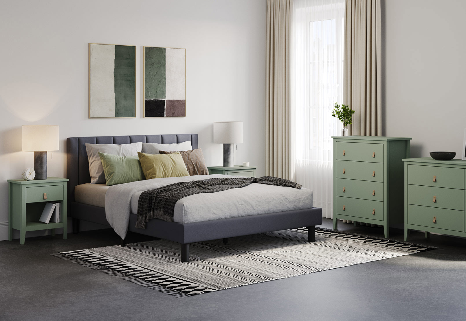 STANFORD Olive Green Bedside – image 7 of 7