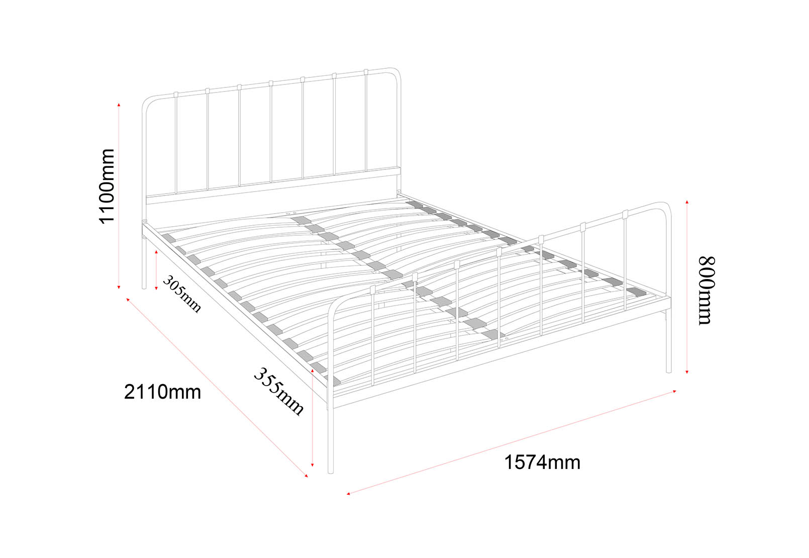 EDINBURGH Lt Pink Queen Bed – image 7 of 8