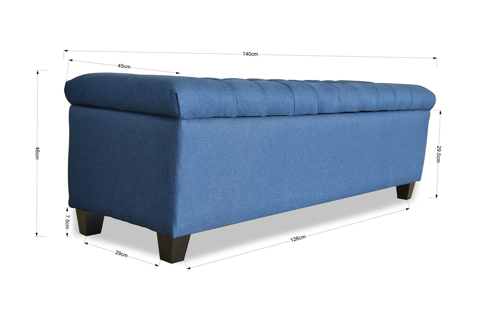 OATLANDS Blue Storage Bench – image 5 of 9