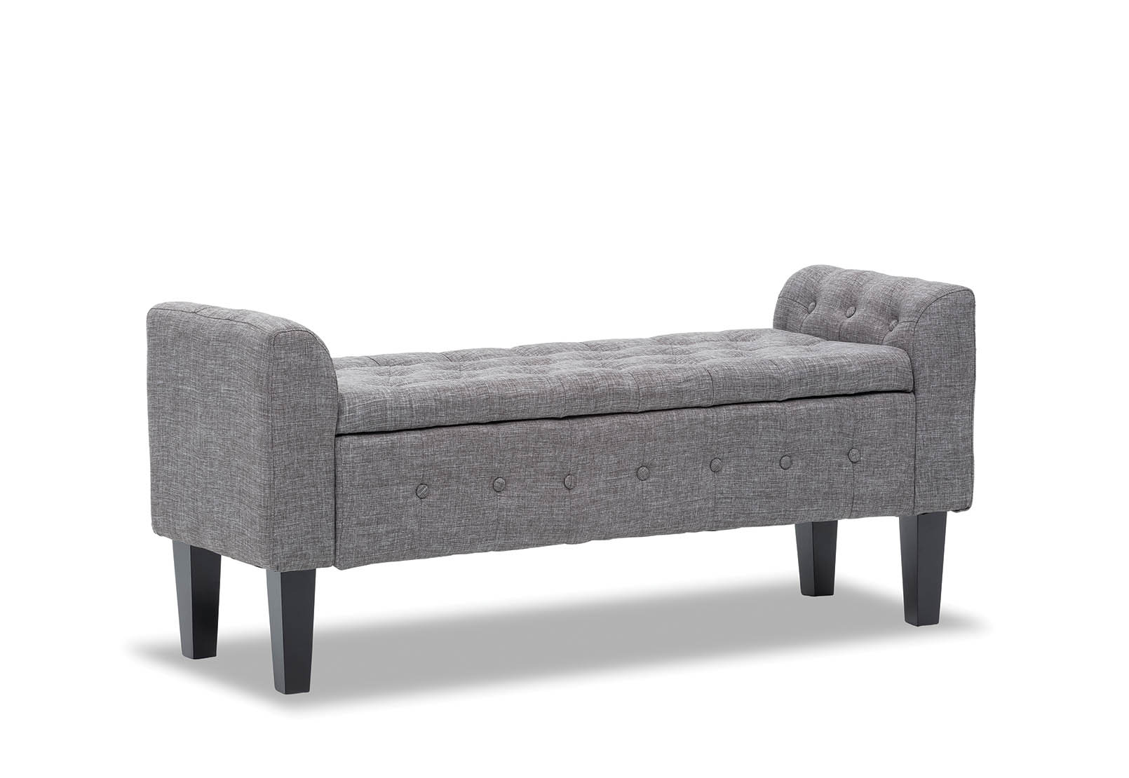 REIGN Light Grey Upholstered Storage Bench – image 3 of 5