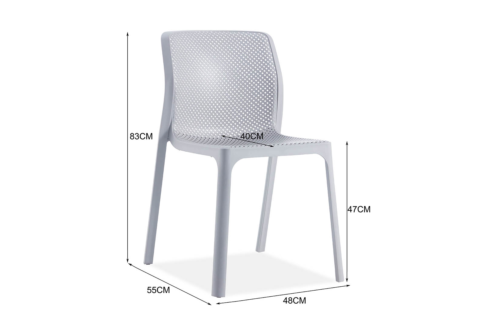 SINGLETON Set of 4 Grey OD Chairs – image 4 of 4