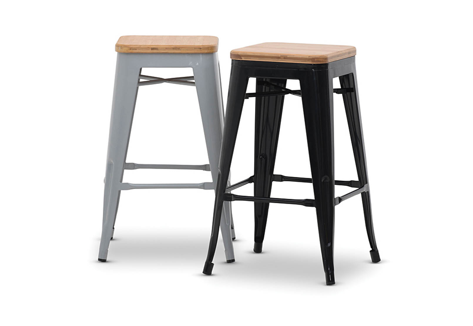 HARZ 68cm Timber Seat Stool – image 4 of 4