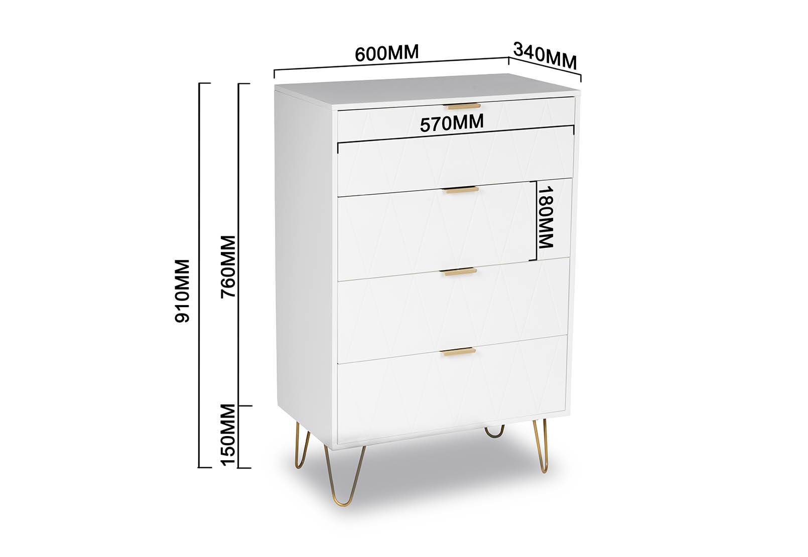 DORSEY 4 Drawer Tall Chest – image 9 of 10