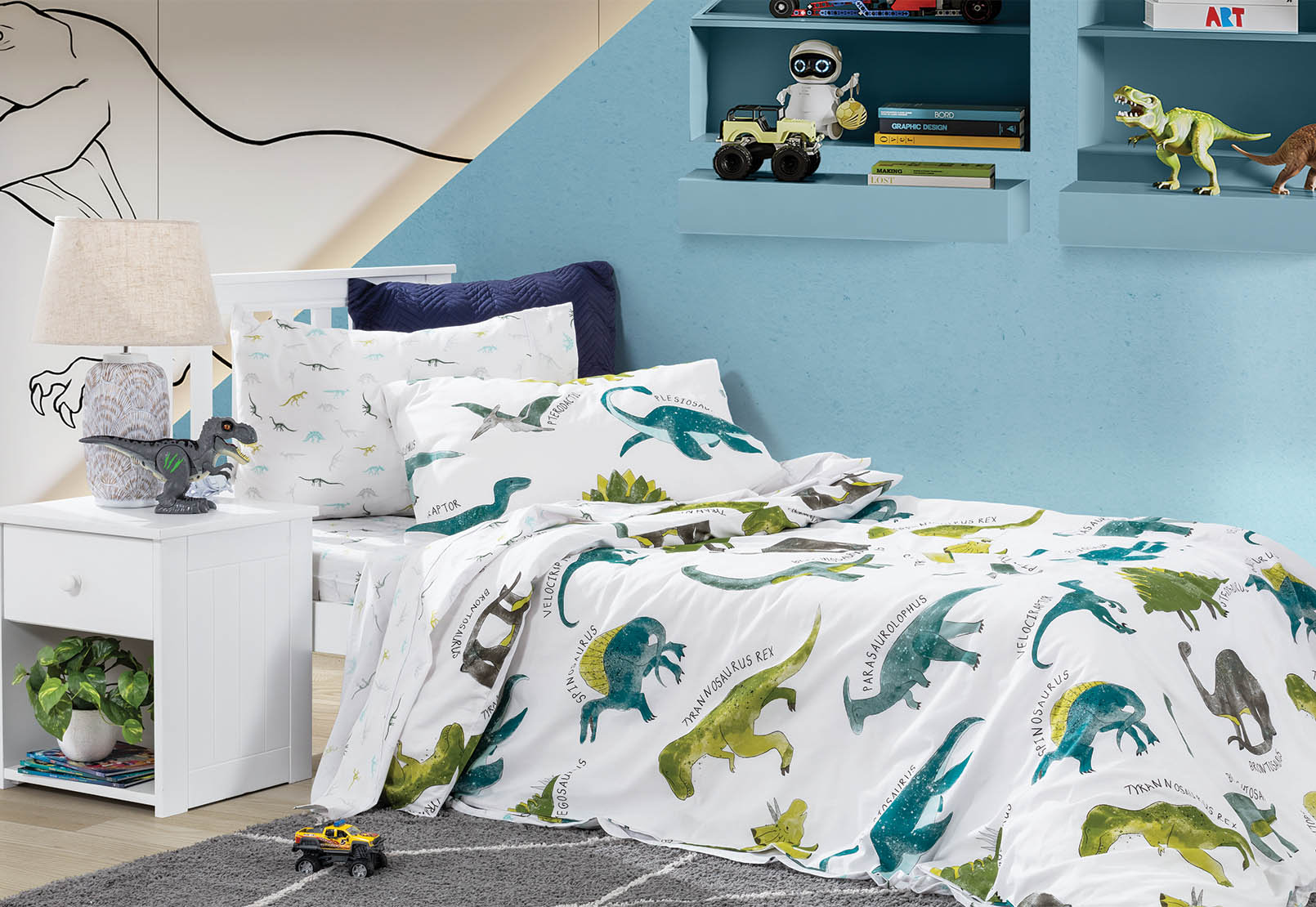 DINO ROAR Single Quilt Cover Set – image 4 of 6