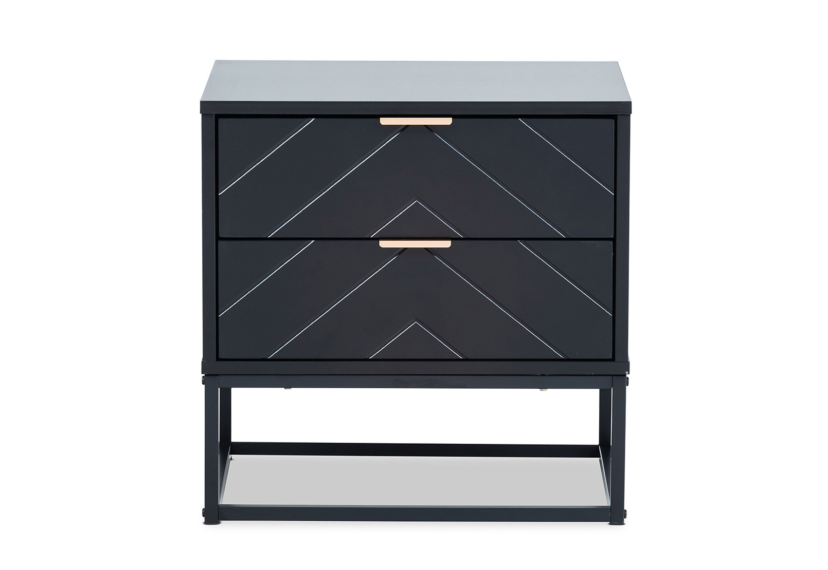 HARDING Black 2 Drawer Bedside – image 2 of 7